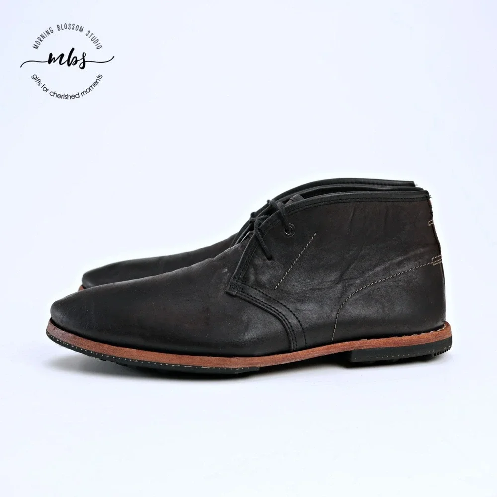 Timberland Boot Company Wodehouse Leather Raw Welt Chukka Boots Black Men 9
